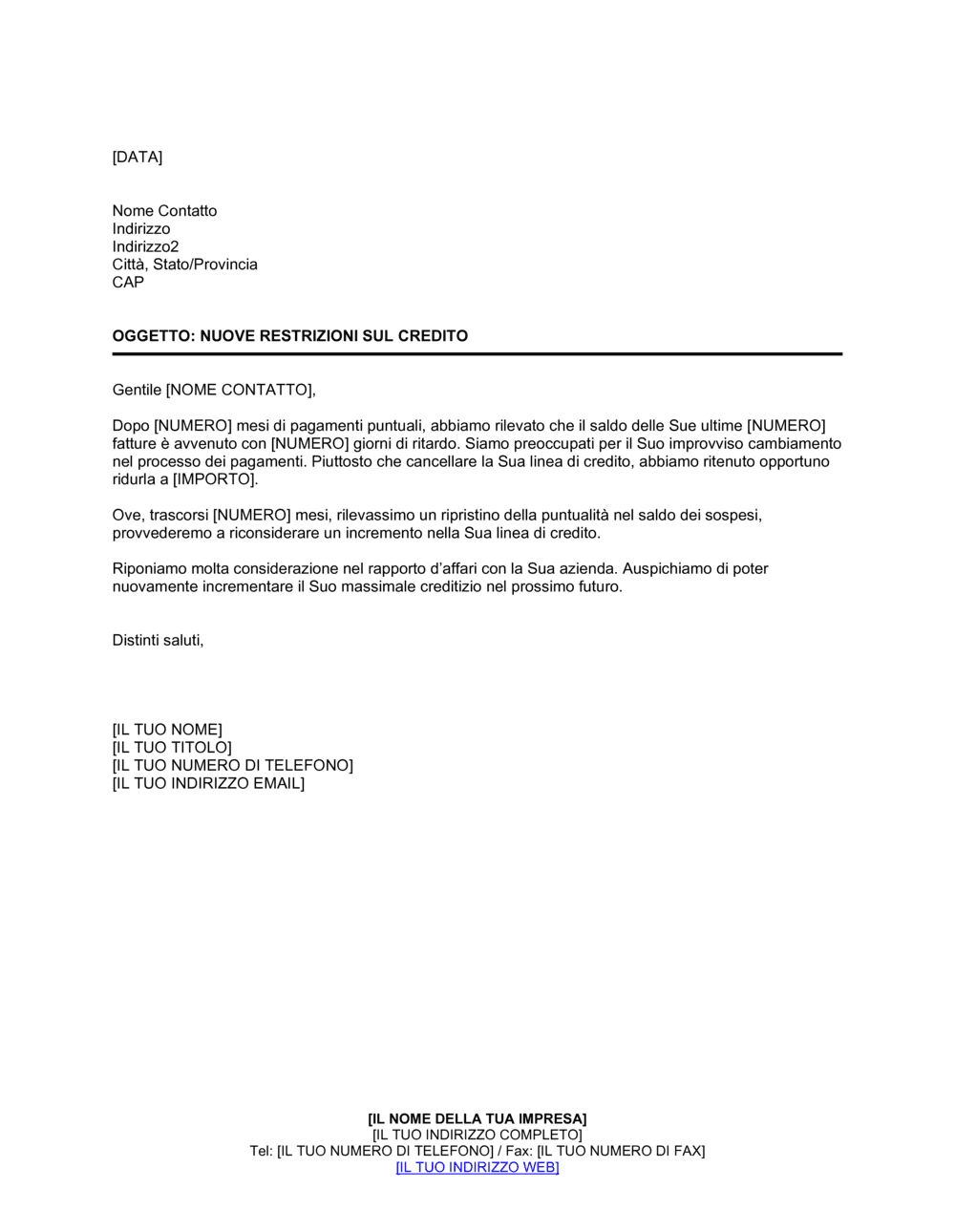 Business-in-a-Box's Nuove restrizioni sul credito