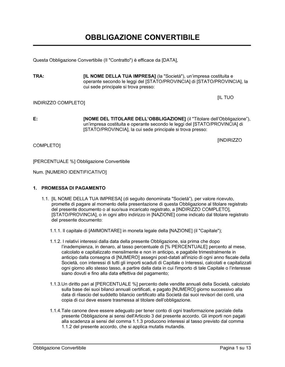 Business-in-a-Box's Obbligazione convertibile