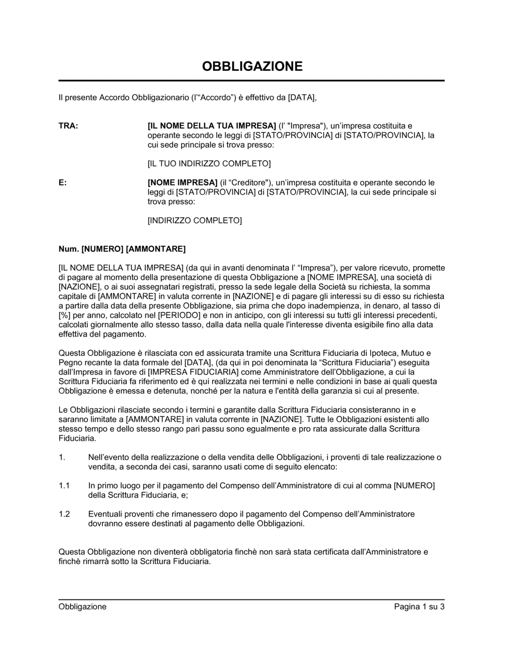 Business-in-a-Box's Obbligazione breve