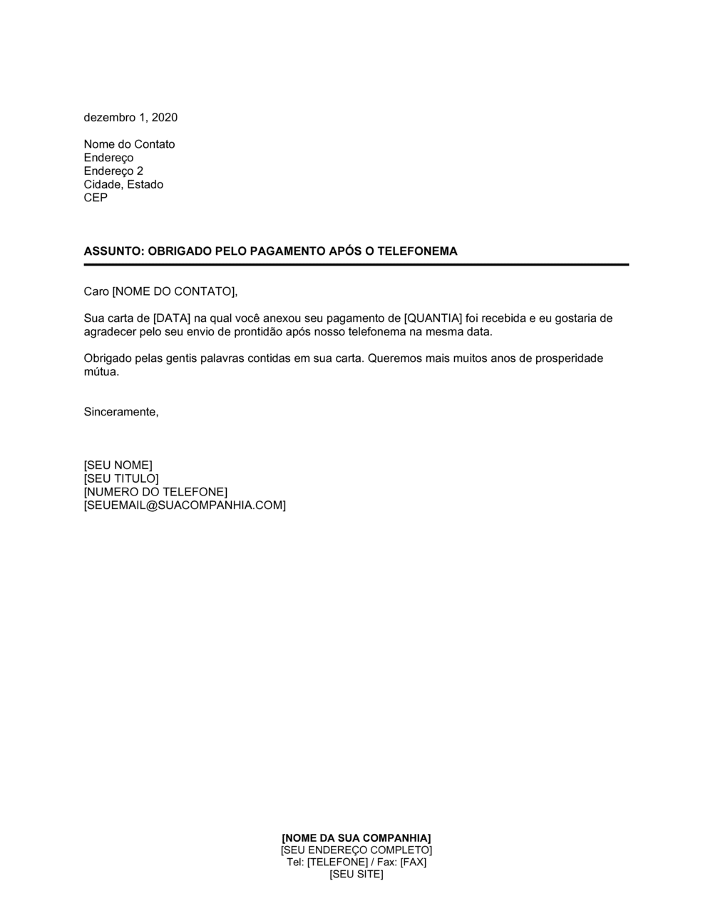 Business-in-a-Box's Obrigado pelo Pagamento Após a Ligação