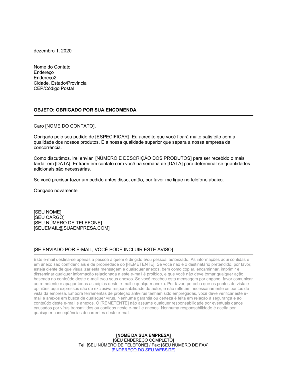 Business-in-a-Box's Obrigado pelo Seu Pedido