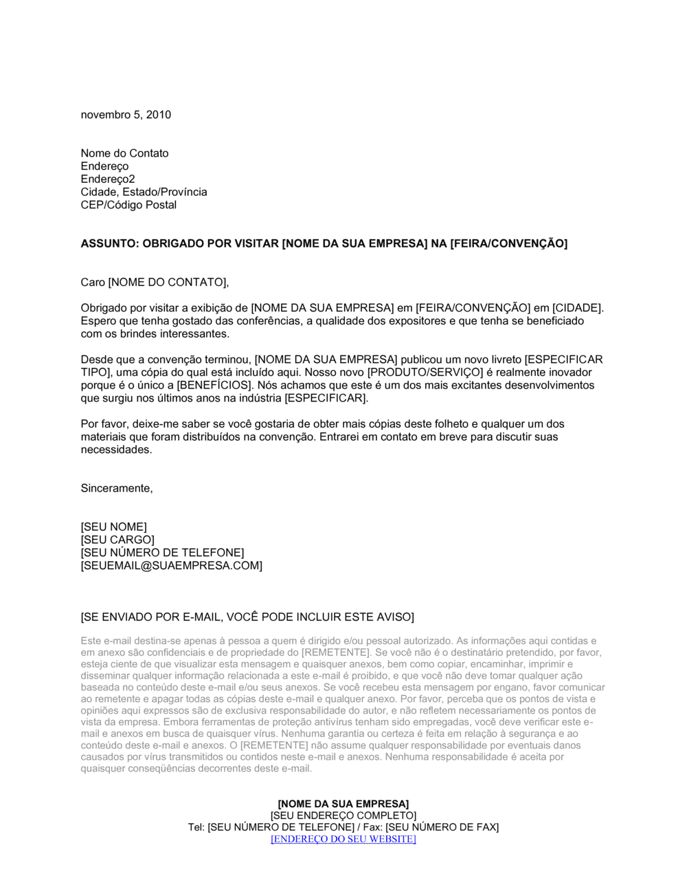 Business-in-a-Box's Obrigado por Visitar nosso Mostruário