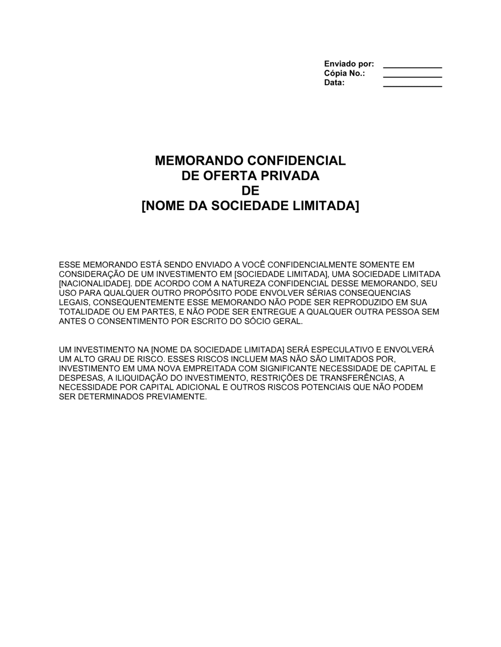 Business-in-a-Box's Oferecendo Memorando Parceria Limitada