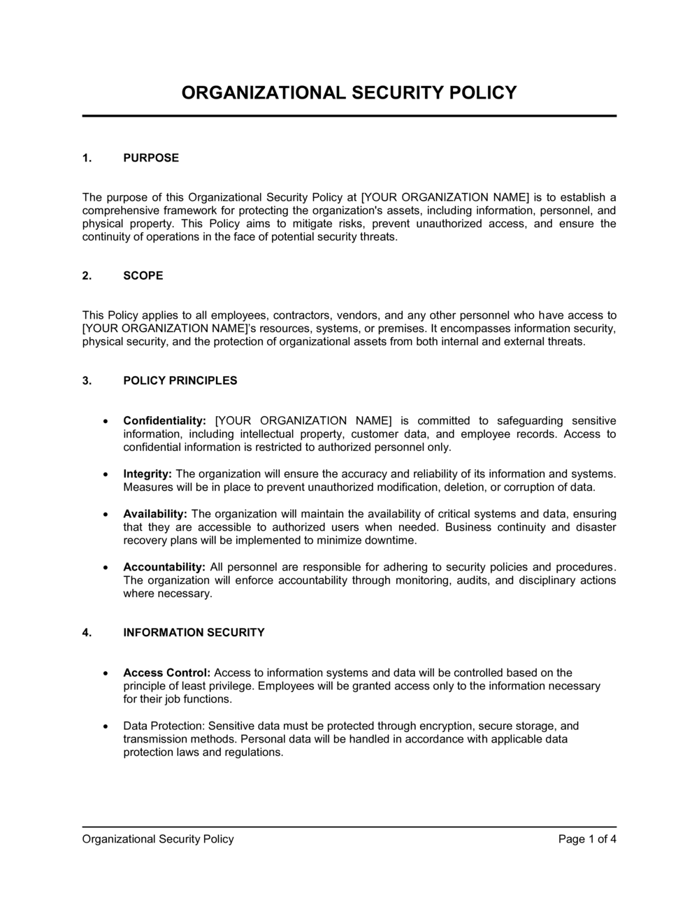 Business-in-a-Box's Organizational Security Policy Template