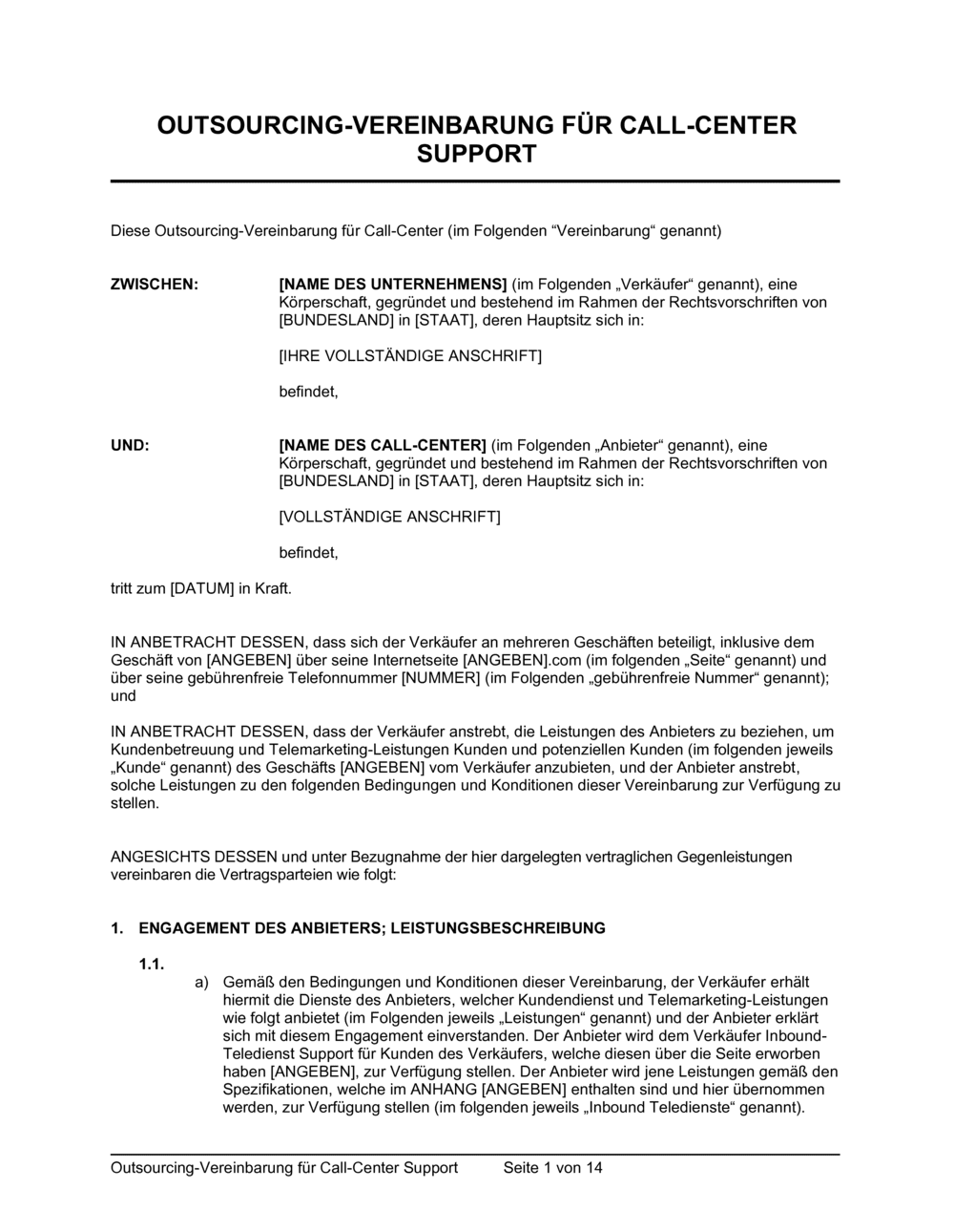 Business-in-a-Box's Outsourcing-Vereinbarung für Call-Center Support