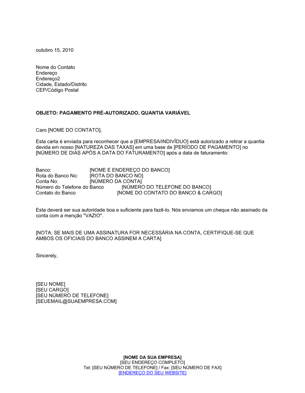 Business-in-a-Box's Pagamento Pré-Autorizado