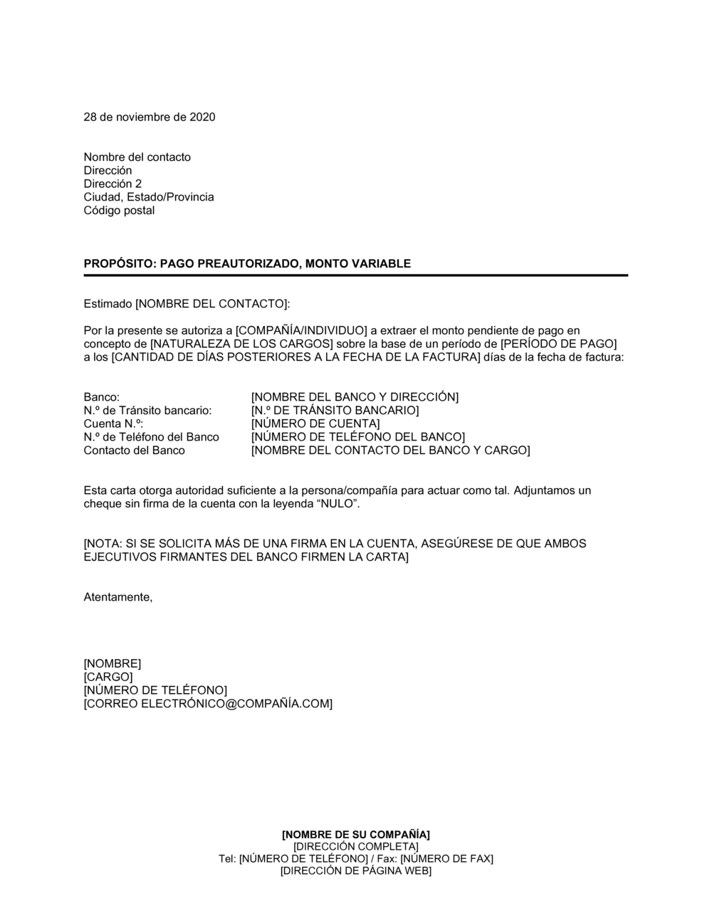 Business-in-a-Box's Pago preautorizado