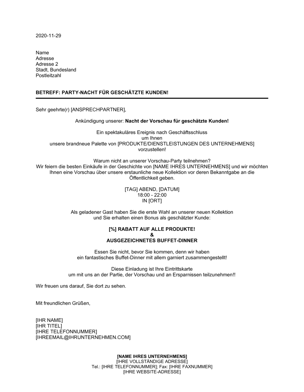 Business-in-a-Box's Party für geschätzte Kunden