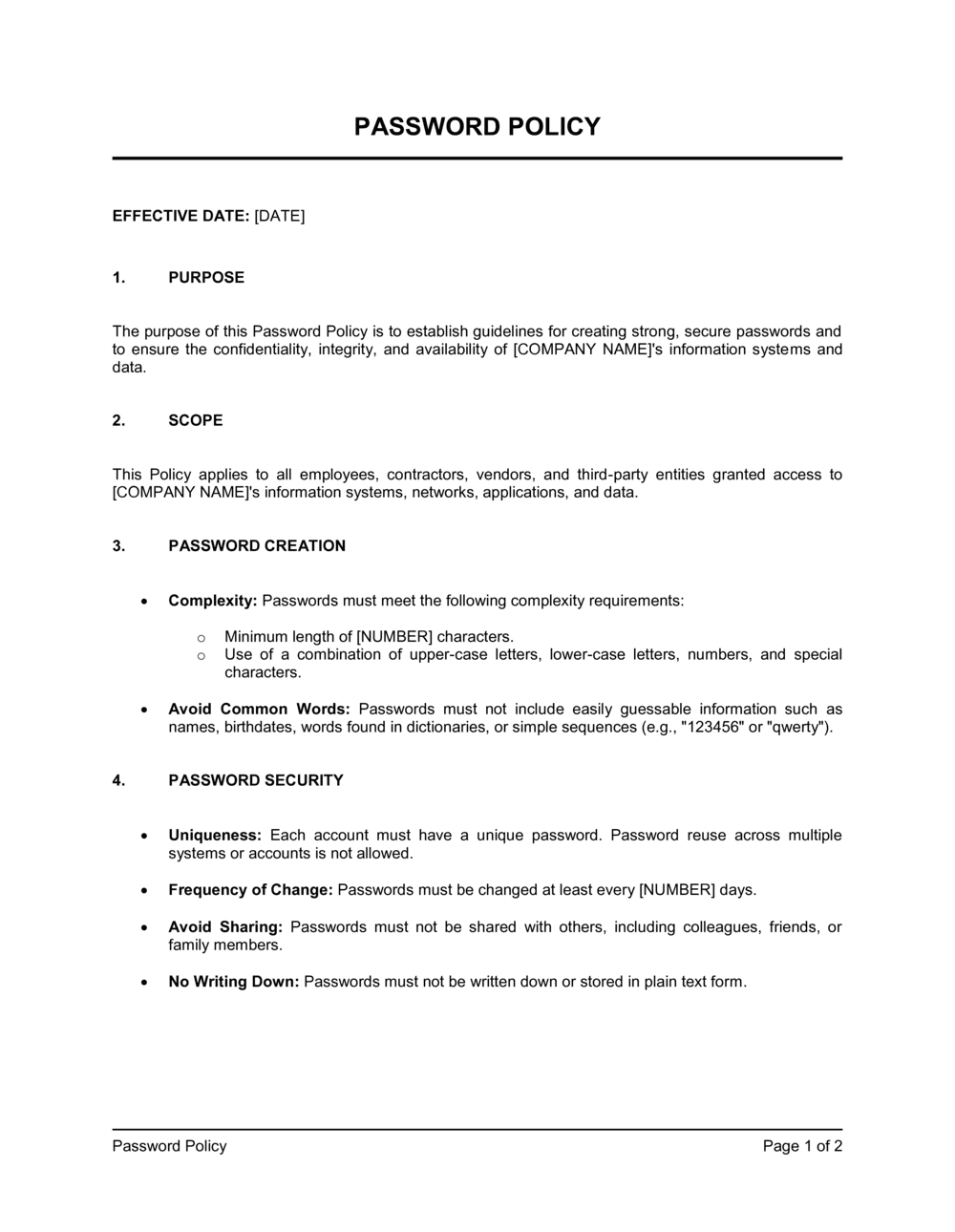 Business-in-a-Box's Password Policy Template