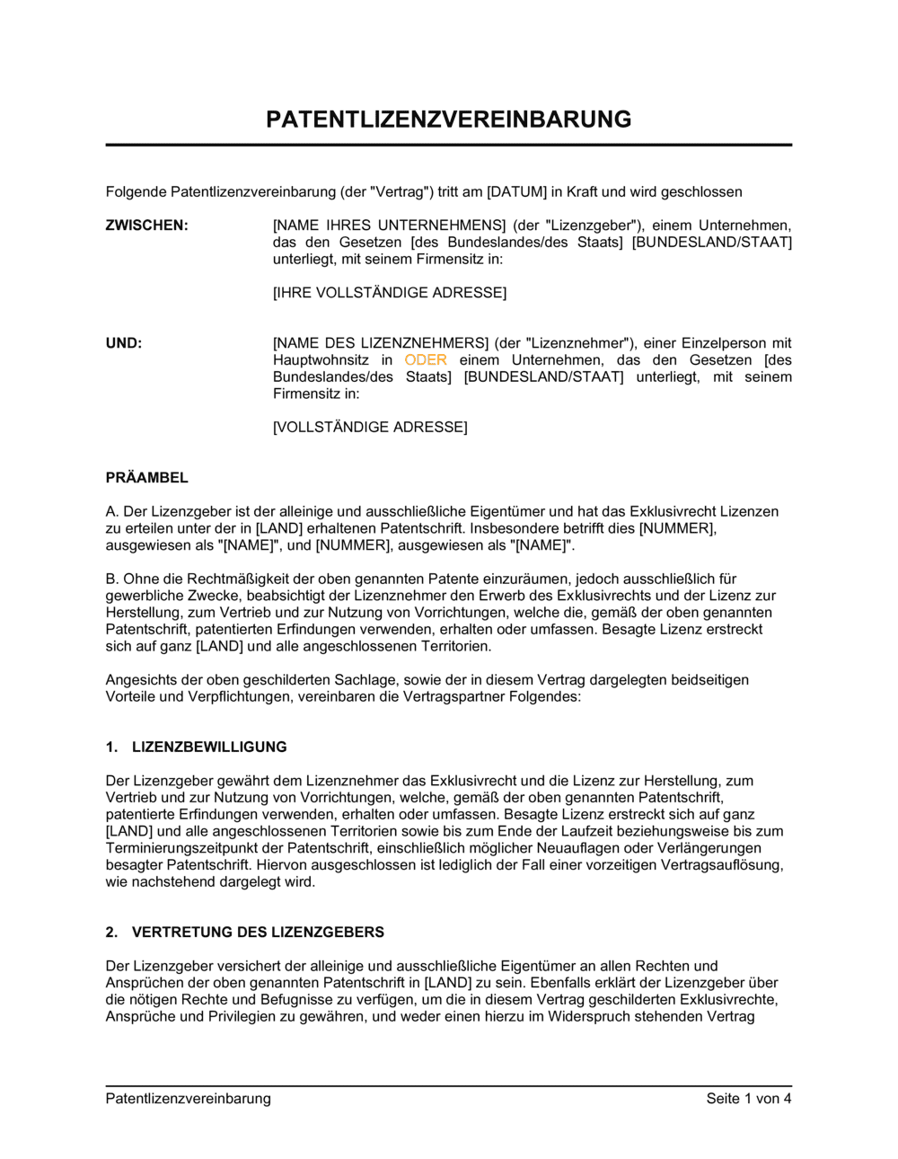 Business-in-a-Box's Patentlizenzvereinbarung