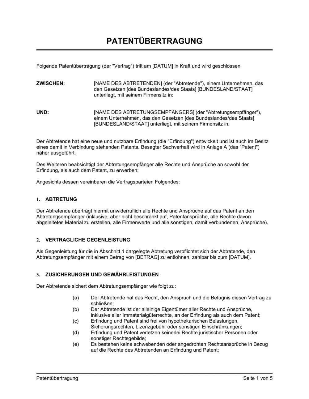 Business-in-a-Box's Patentübertragung