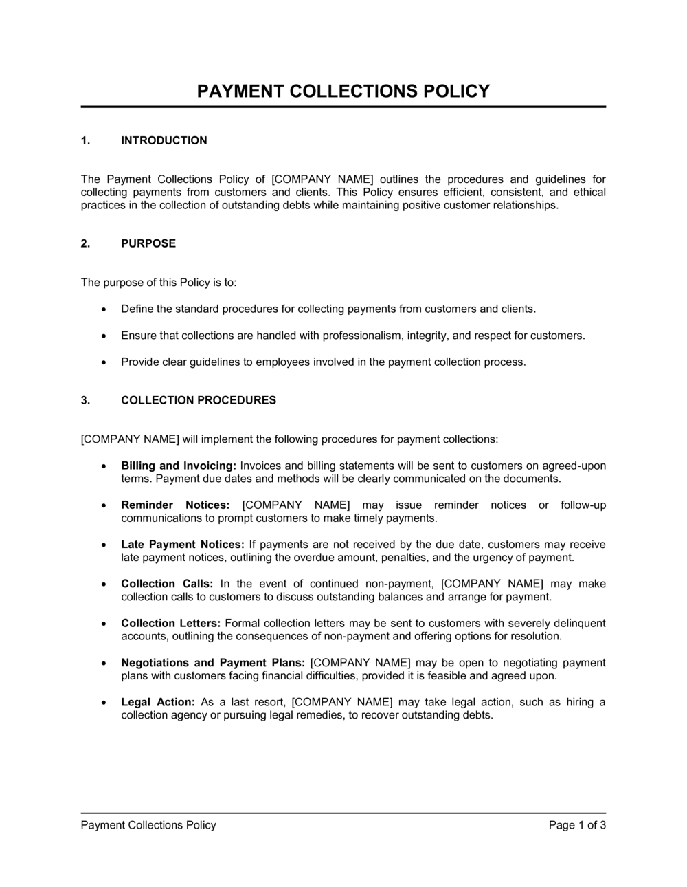 Business-in-a-Box's Payment Collections Policy Template