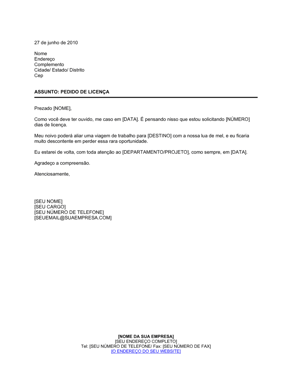 Business-in-a-Box's Pedido de Licença