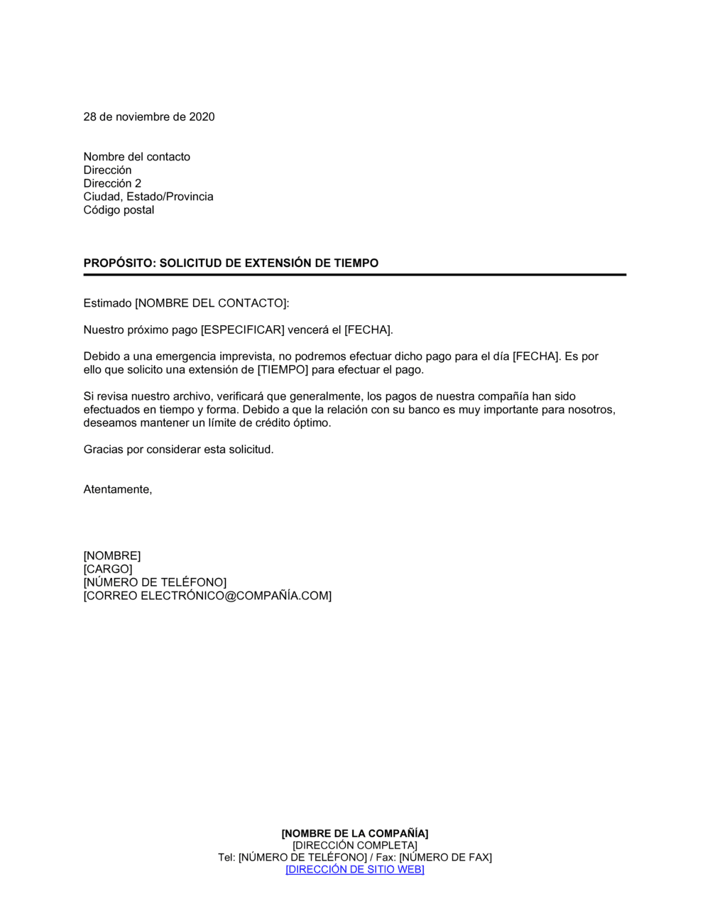 Business-in-a-Box's Pedido de prórroga