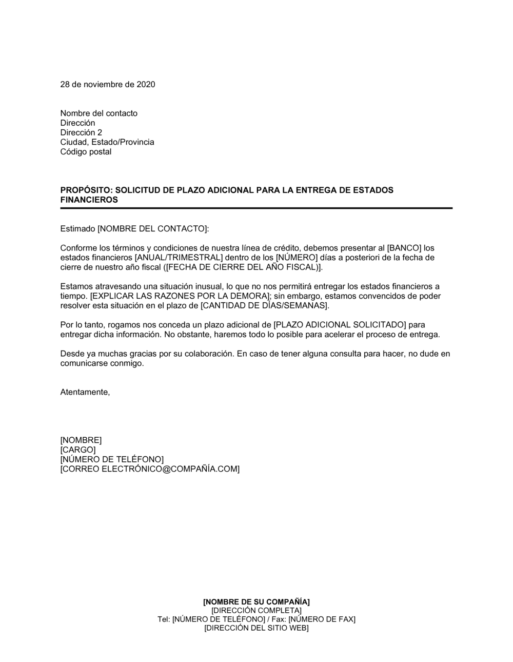 Business-in-a-Box's Pedido de prórroga para presentar el estado financiero