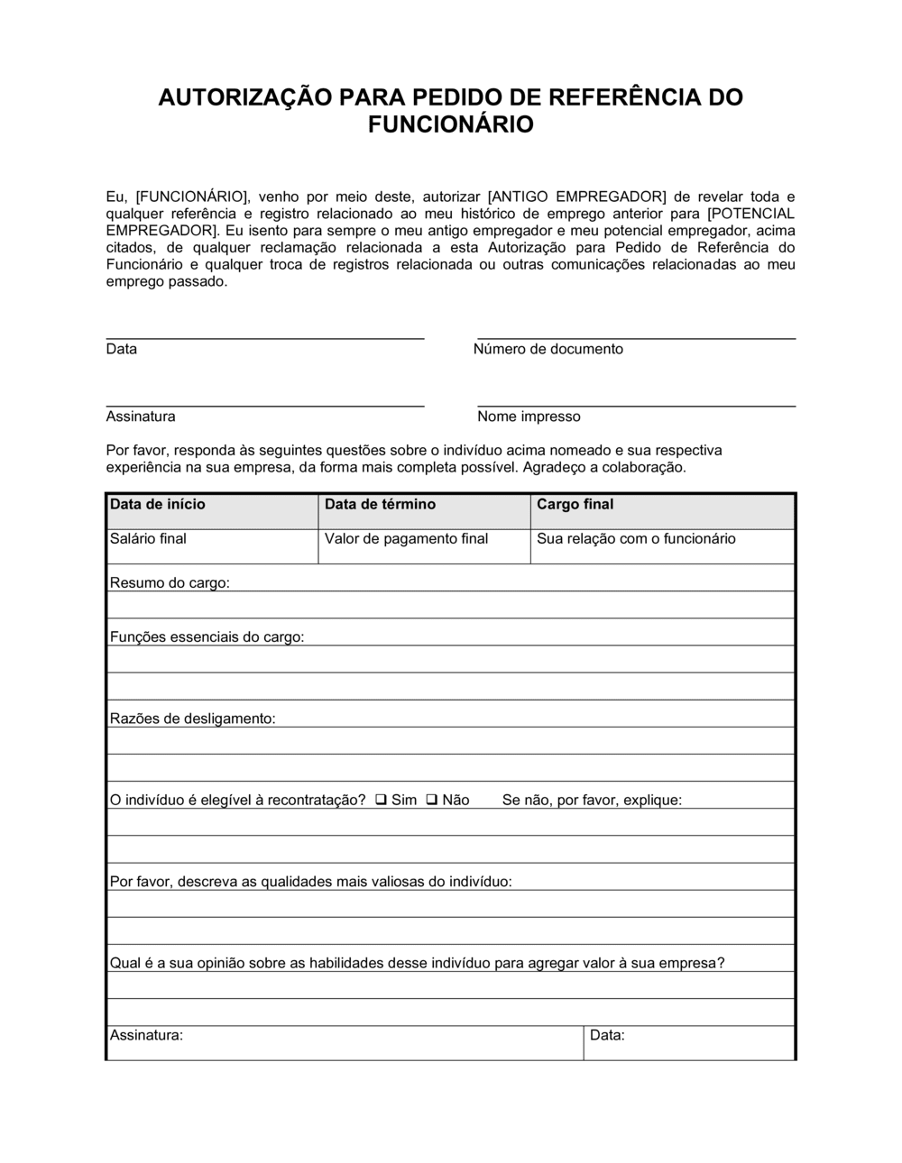 Business-in-a-Box's Pedido de Referência e Liberação