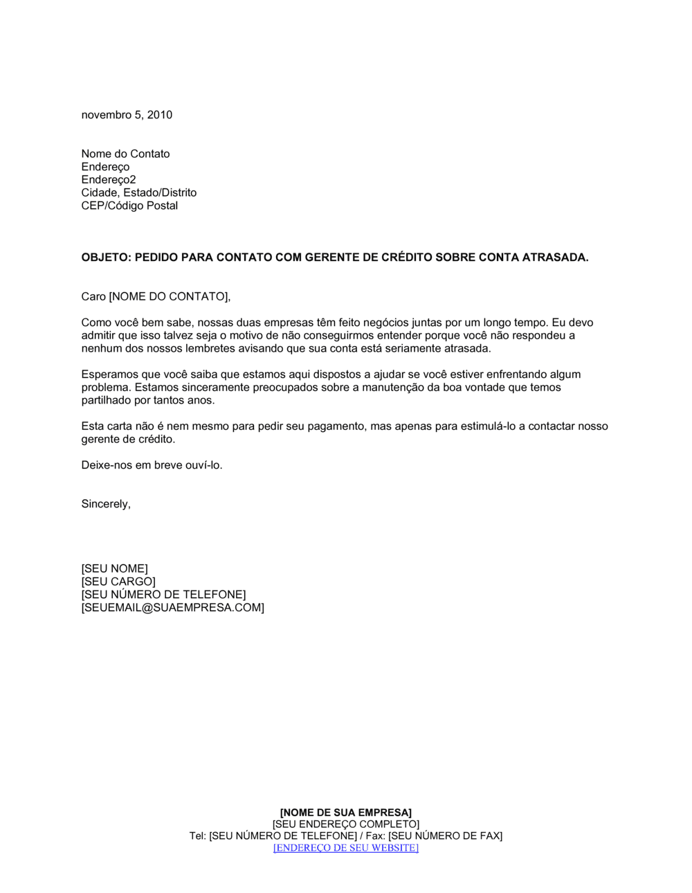 Business-in-a-Box's Pedido para Contactar Gerente de Crédito em Conta Devida