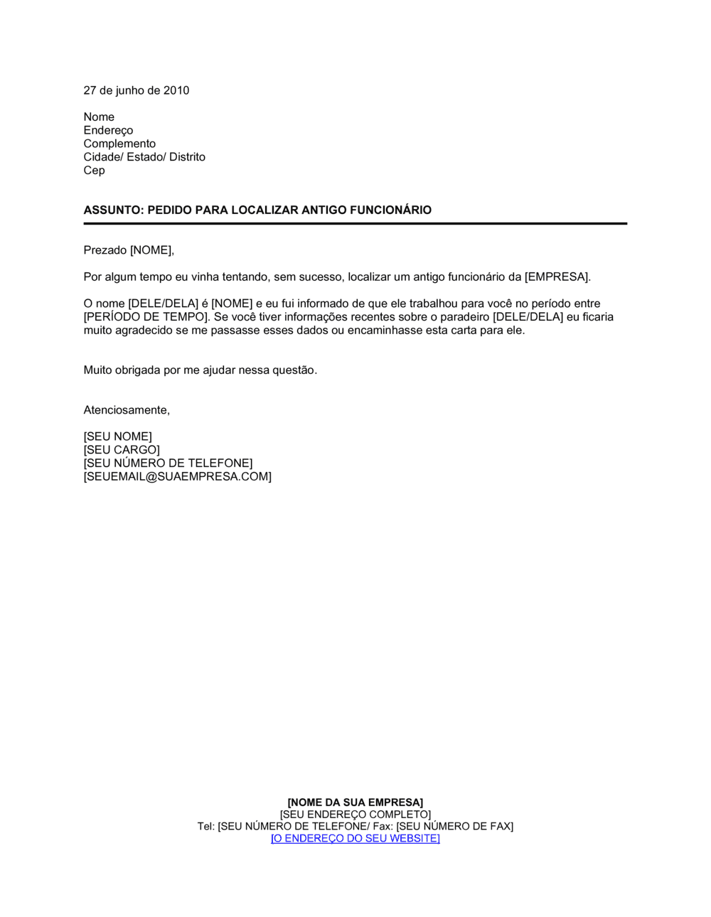 Business-in-a-Box's Pedido para Localizar Ex Funcionário