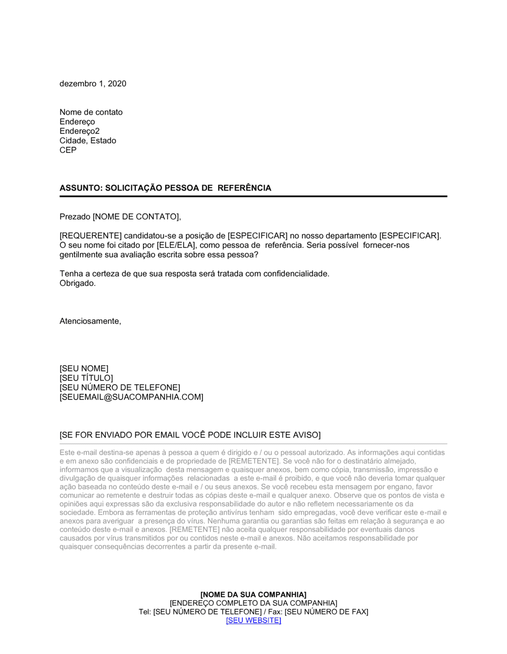 Business-in-a-Box's Pedido por Referência Pessoal