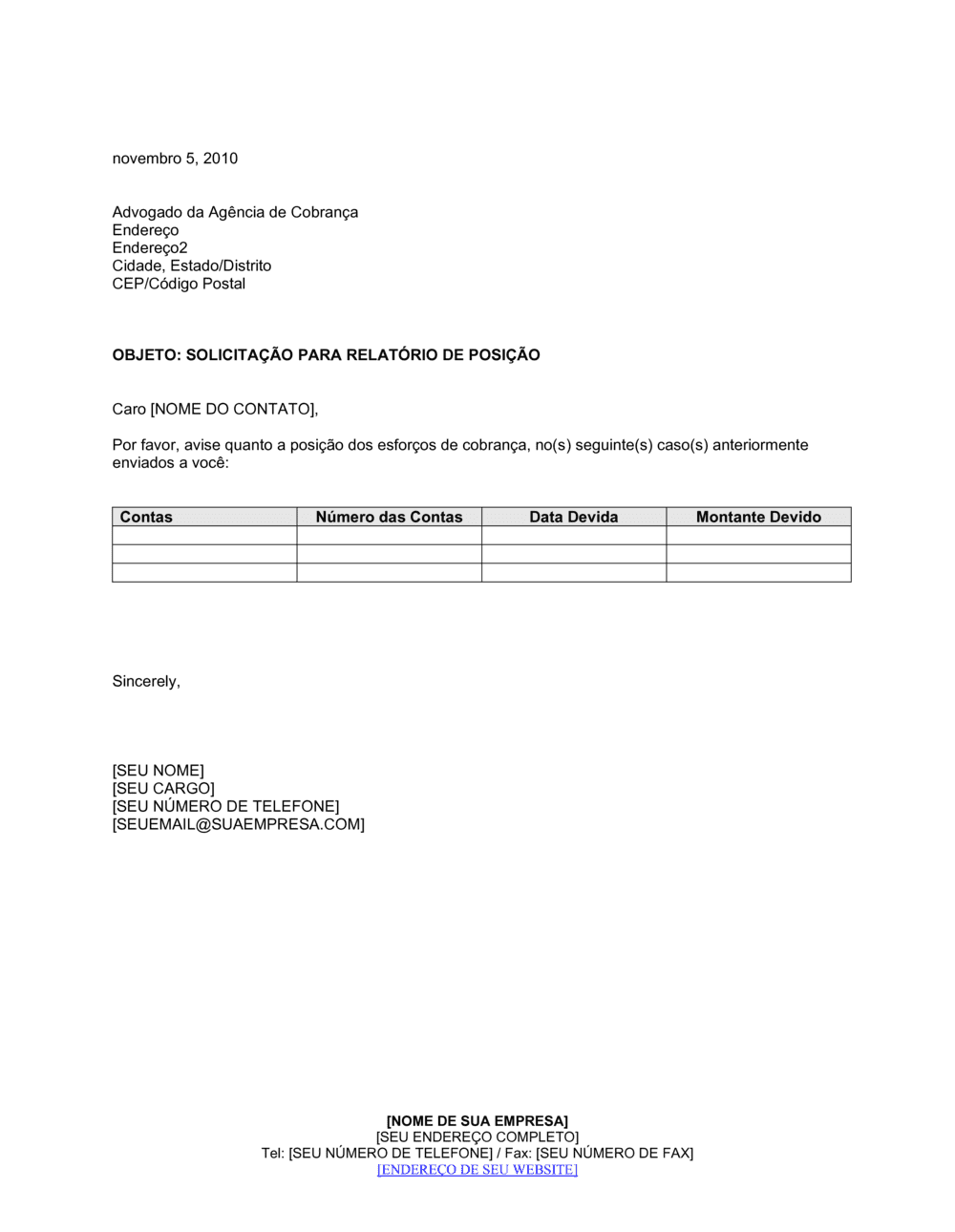 Business-in-a-Box's Pedido por Relatório de Estado