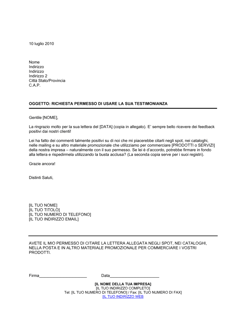 Business-in-a-Box's Permesso di utilizzare testimonianza