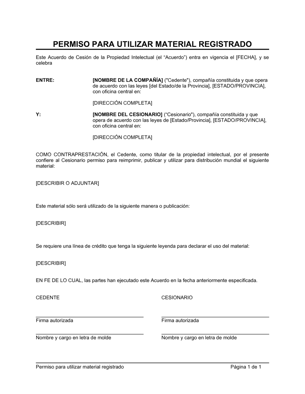 Business-in-a-Box's Permiso para utilizar material registrado