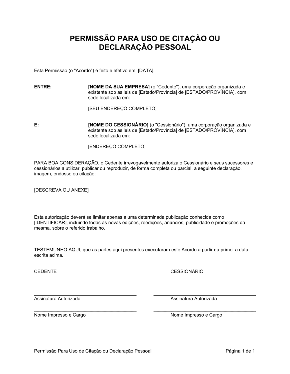 Business-in-a-Box's Permissão para Usar Cota ou Testamento Pessoal