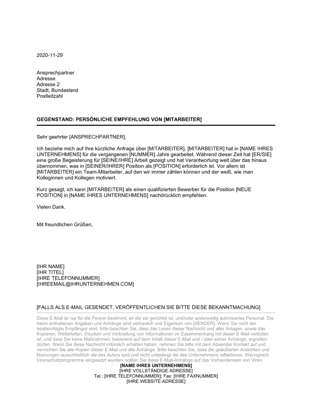 Business-in-a-Box's Persönliche Empfehlung eines Mitarbeiters