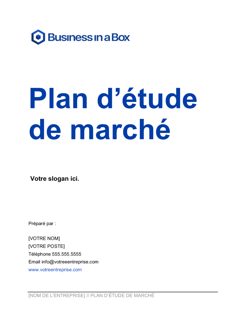 Plan d'étude de marché