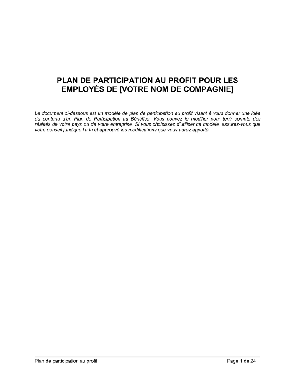 Business-in-a-Box's Plan de participation au profit