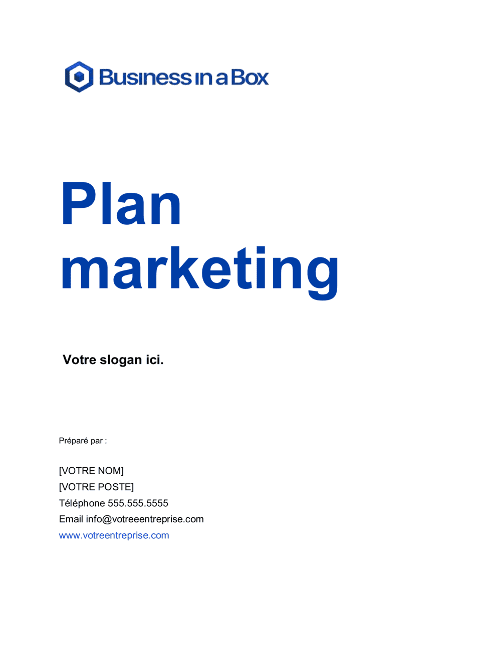 Business-in-a-Box's Plan marketing