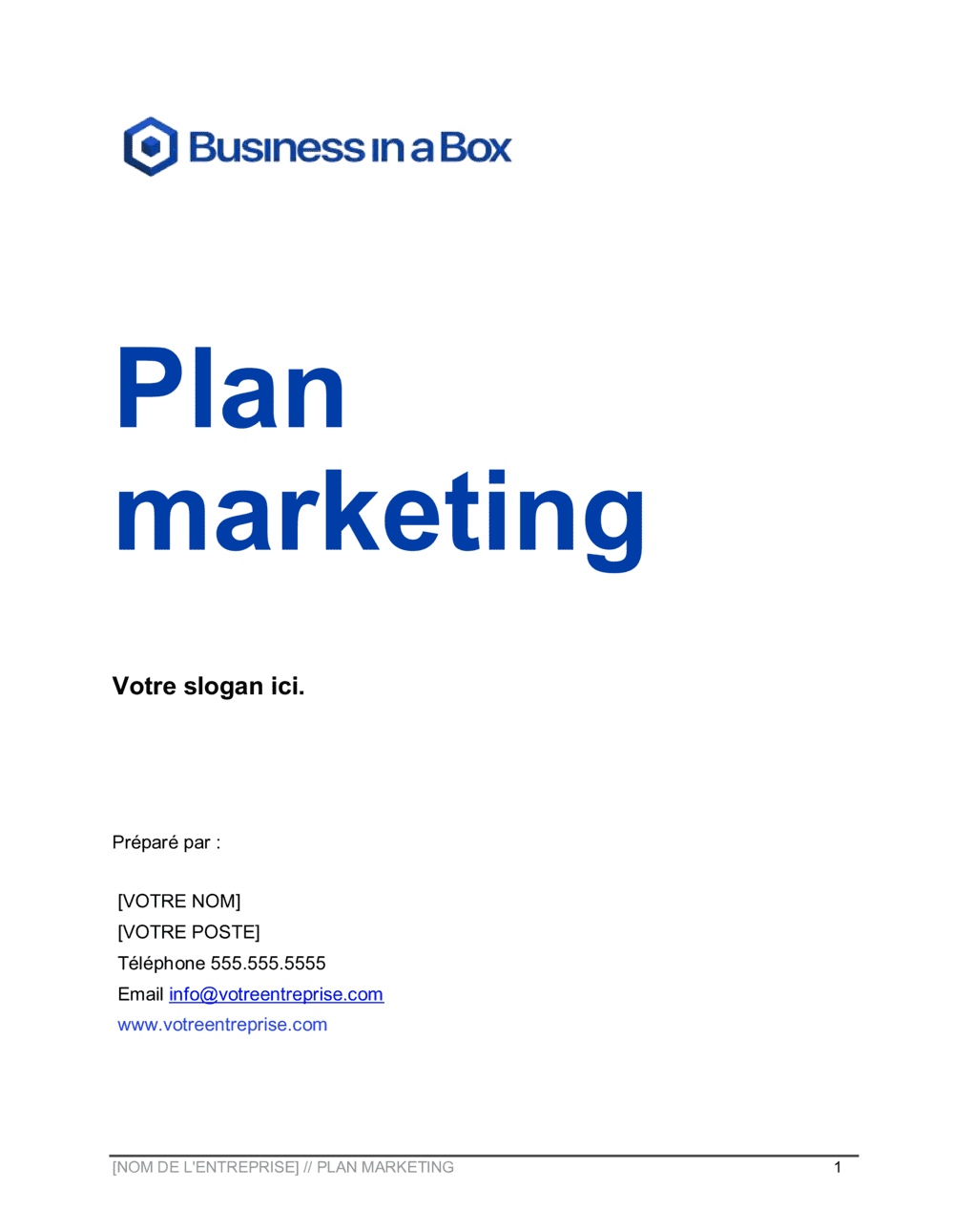Business-in-a-Box's Plan marketing