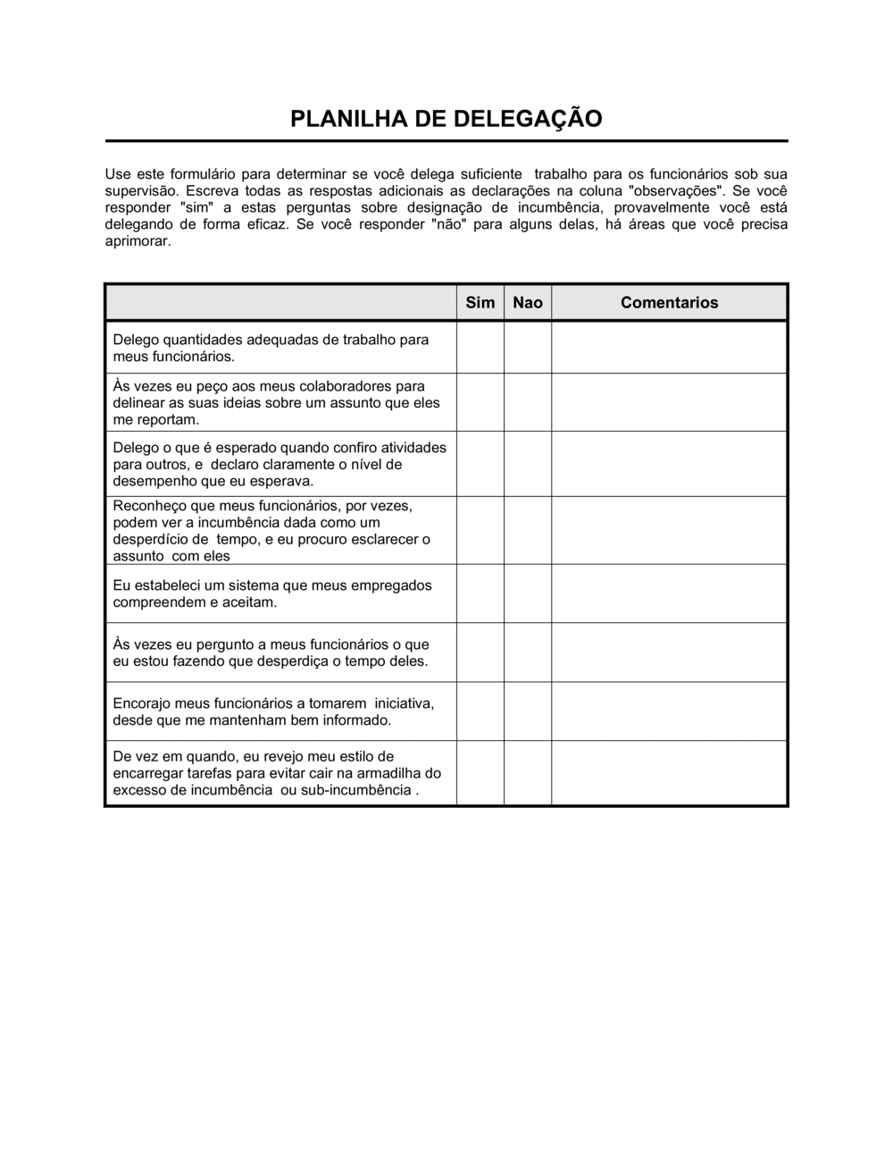 Business-in-a-Box's Planilha Delegação