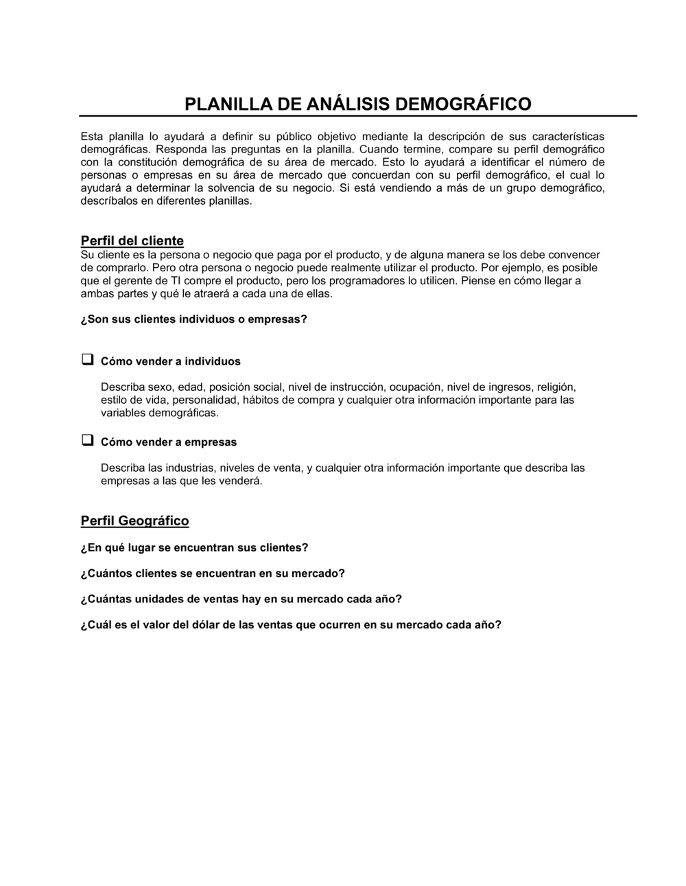 Business-in-a-Box's Planilla - Análisis demográfico