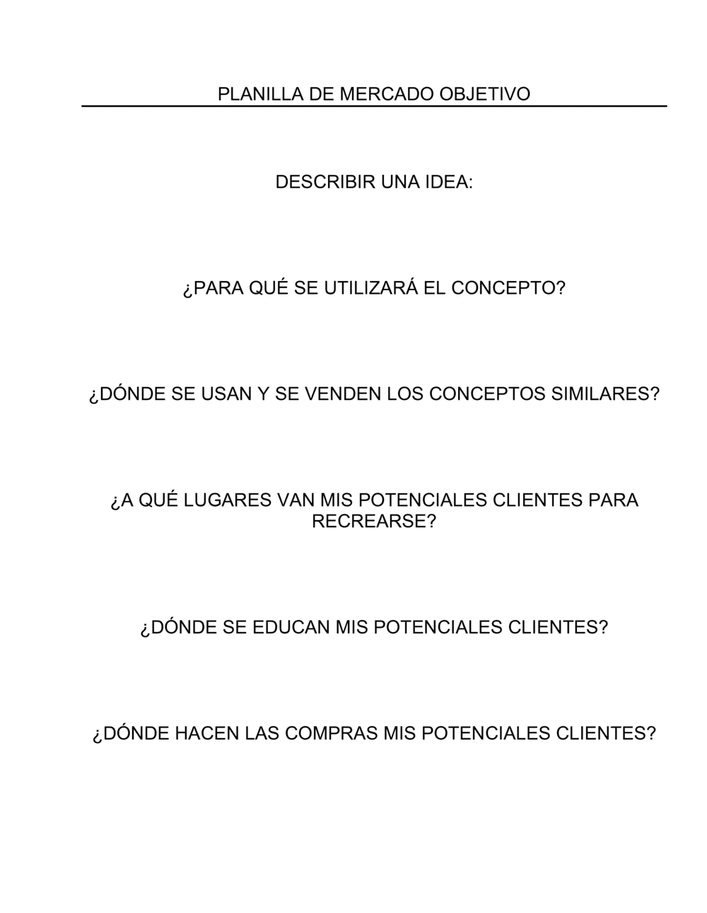 Business-in-a-Box's Planilla - Mercado meta