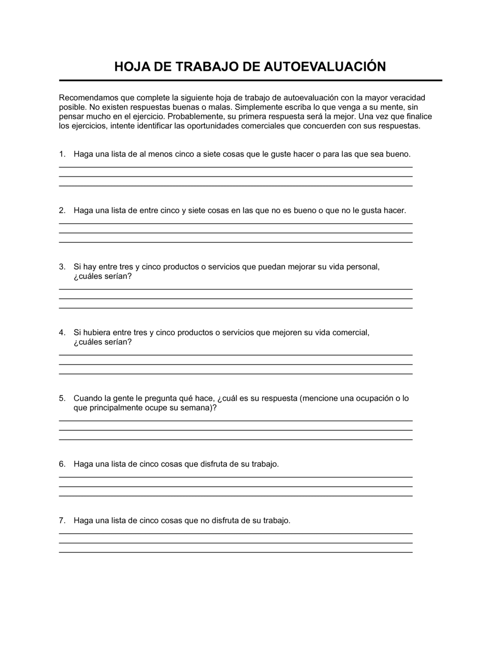 ejemplos de respuestas de autoevaluacion