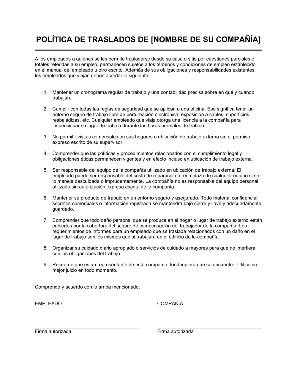 Business-in-a-Box's Política acerca del teletrabajo