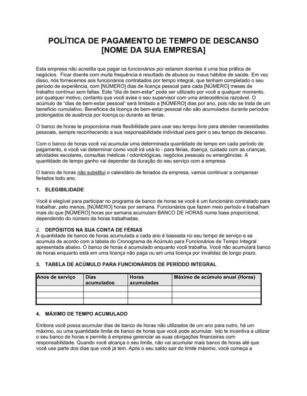 Business-in-a-Box's Política de Hora-Paga-Externa