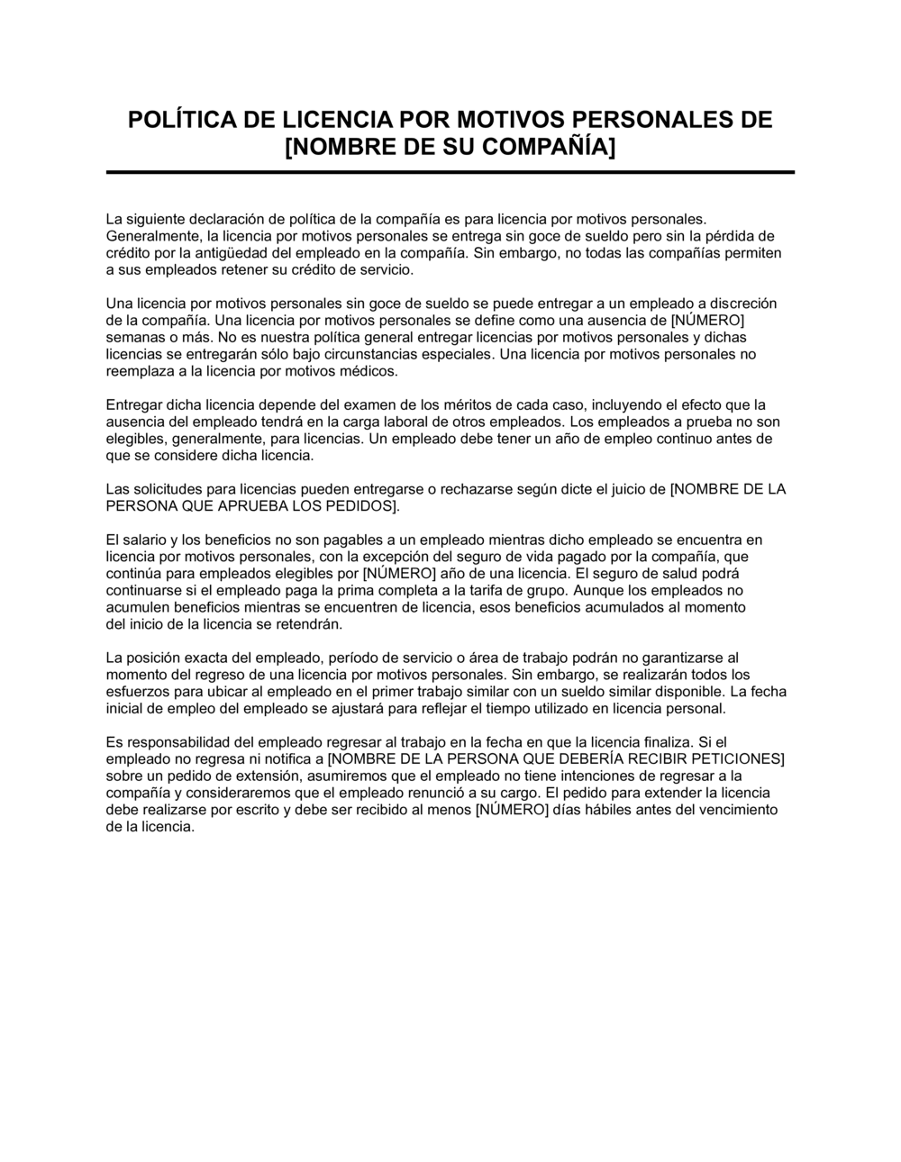 Business-in-a-Box's Política de licencia personal