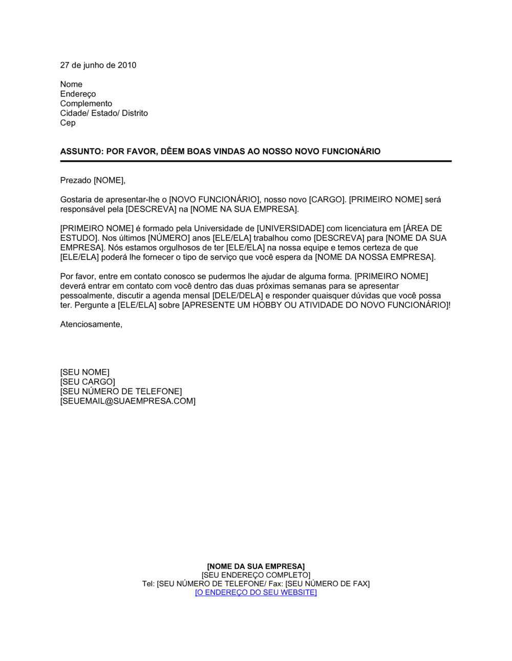 Business-in-a-Box's Por Favor Dê As Boas Vindas ao Novo Funcionário