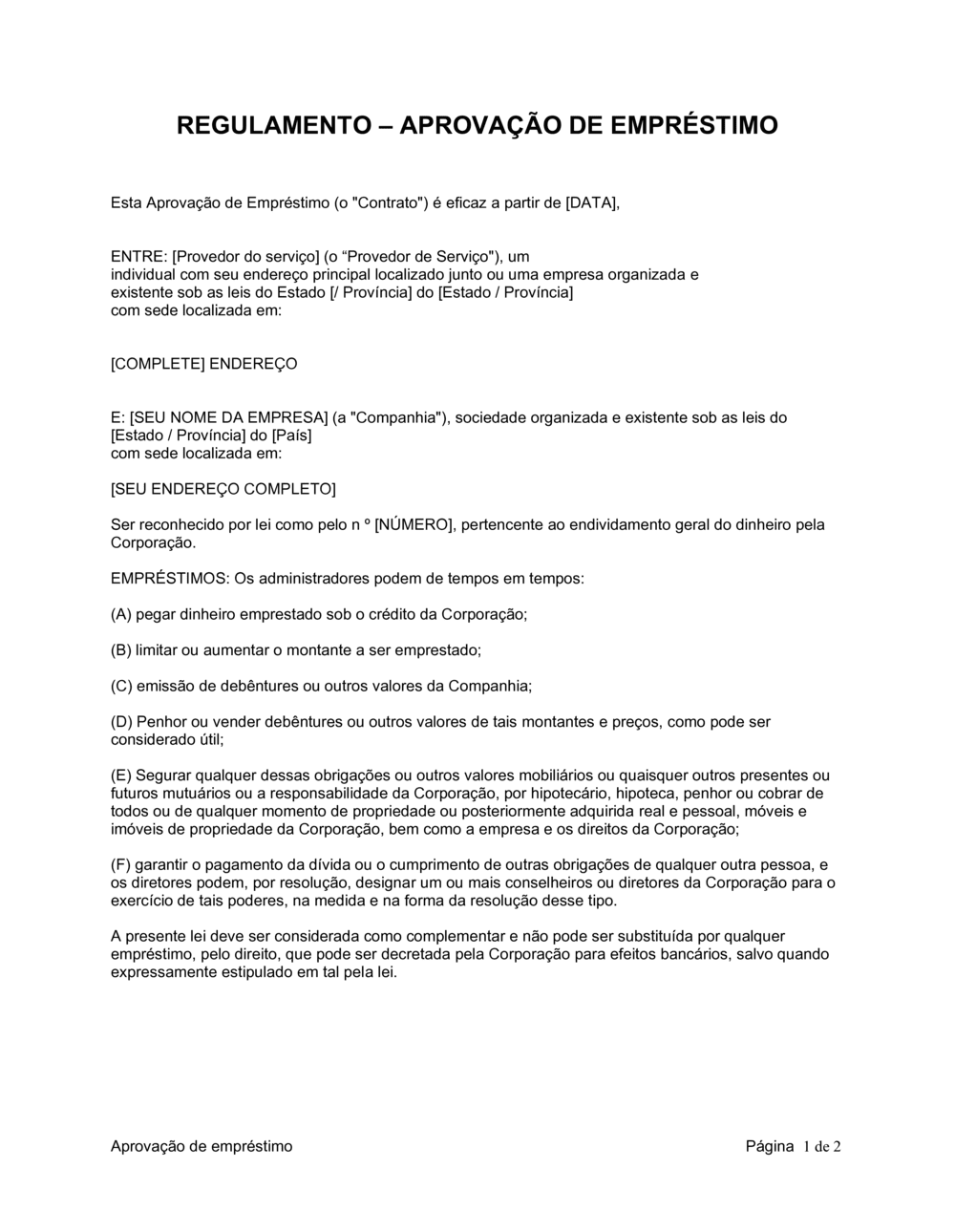 Business-in-a-Box's Por Lei Aprovando Empréstimo de Dinheiro