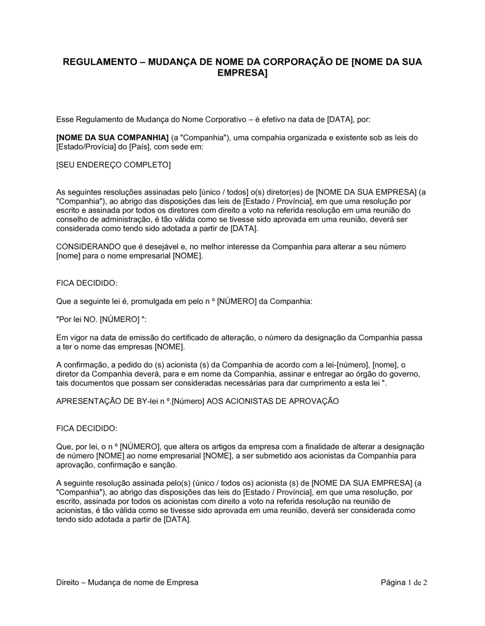 Business-in-a-Box's Por Lei Mudança de Nome Corporativo
