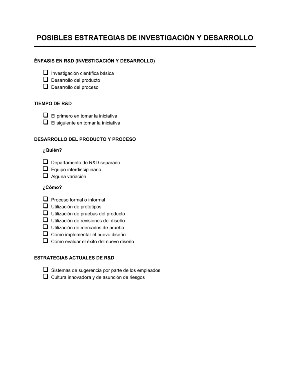 Business-in-a-Box's Posibles estrategias de búsqueda y desarrollo
