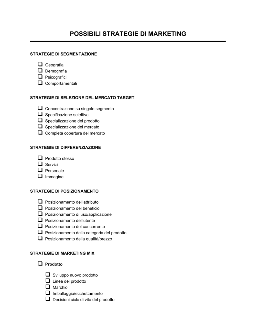 Business-in-a-Box's Possibili strategie di marketing