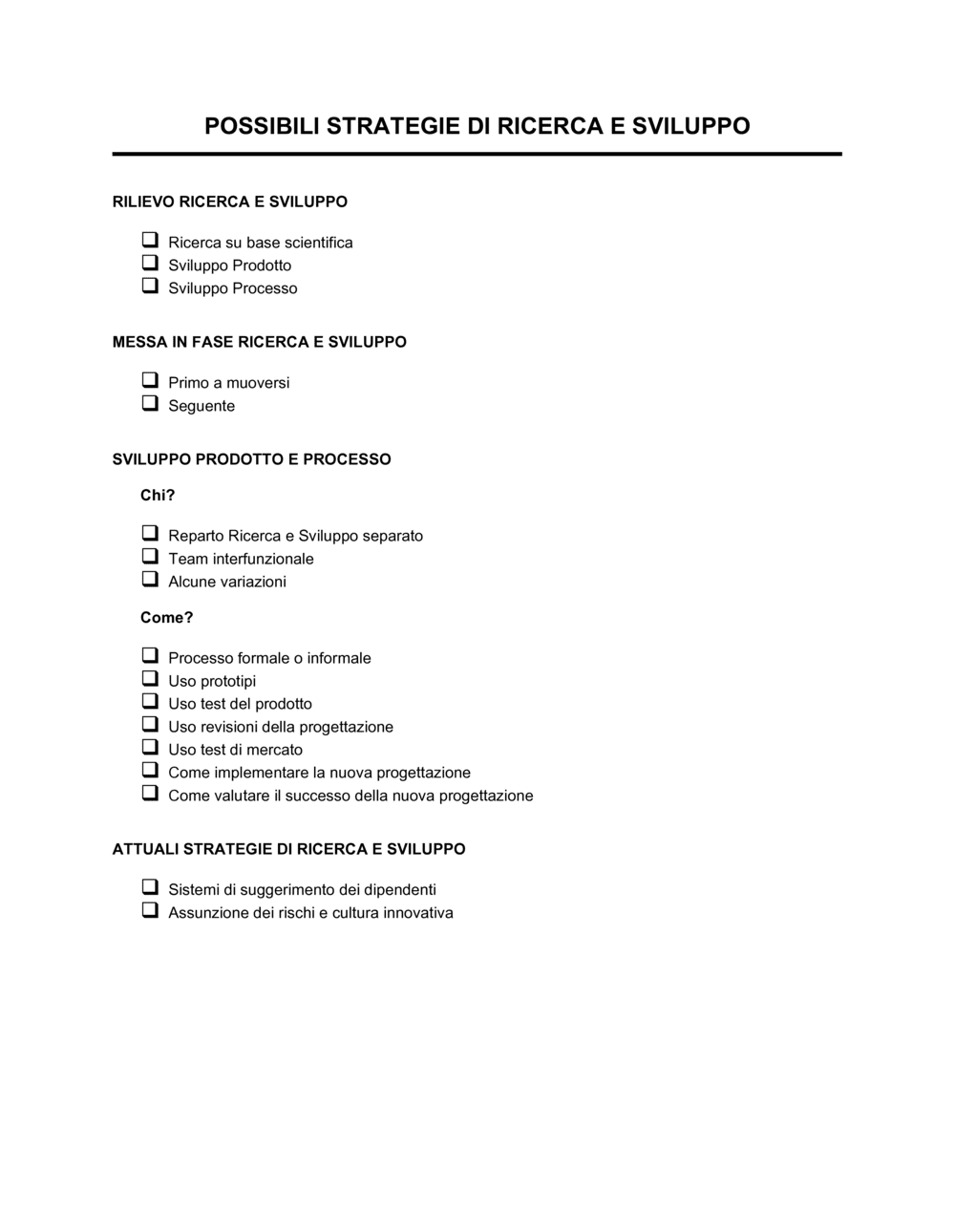 Business-in-a-Box's Possibili strategie di ricerca e sviluppo