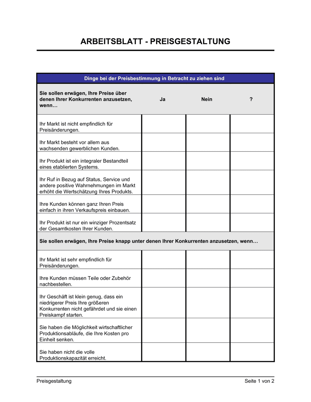 Business-in-a-Box's Preisgestaltung