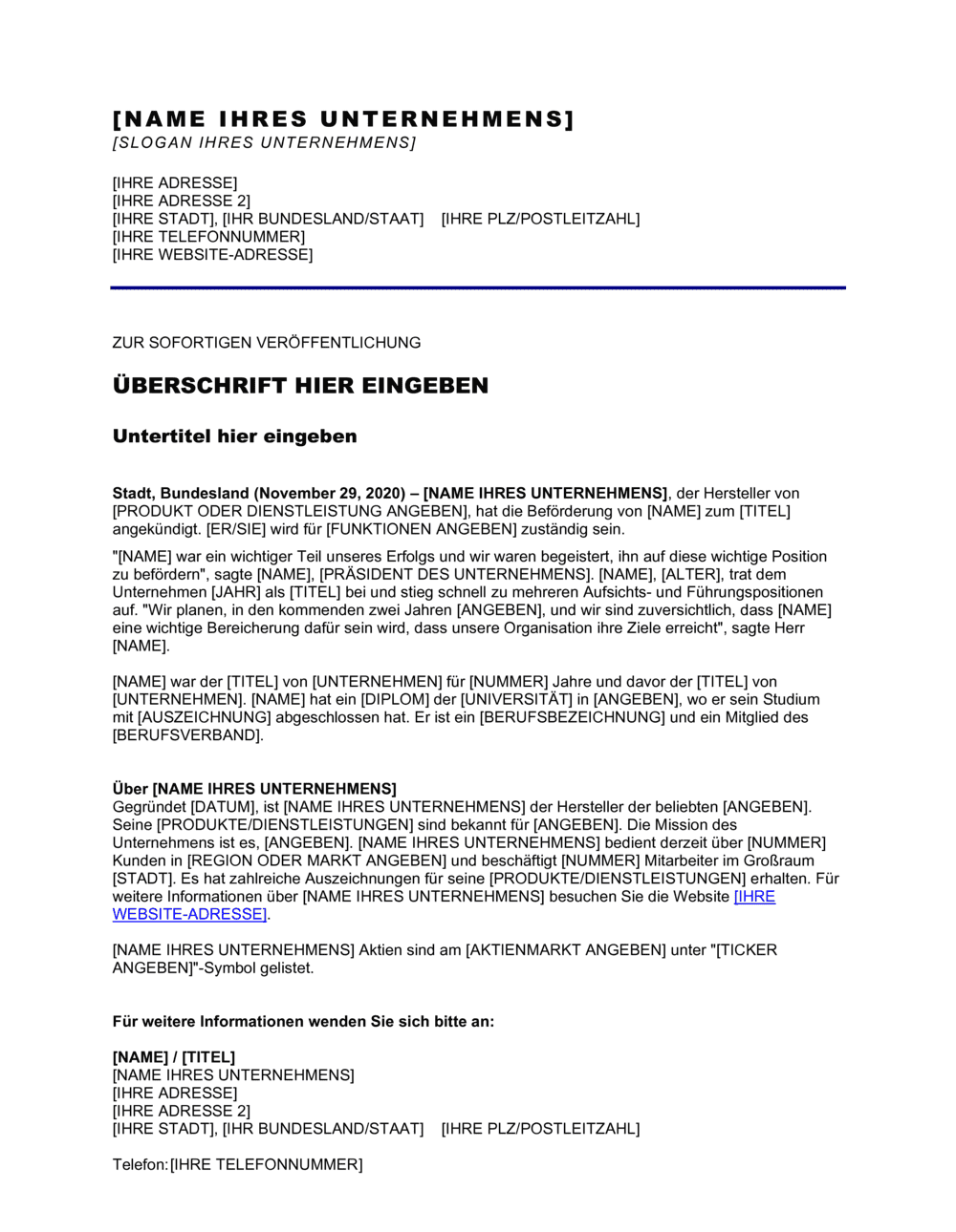 Business-in-a-Box's Pressemitteilung - Beförderung eines Mitarbeiters