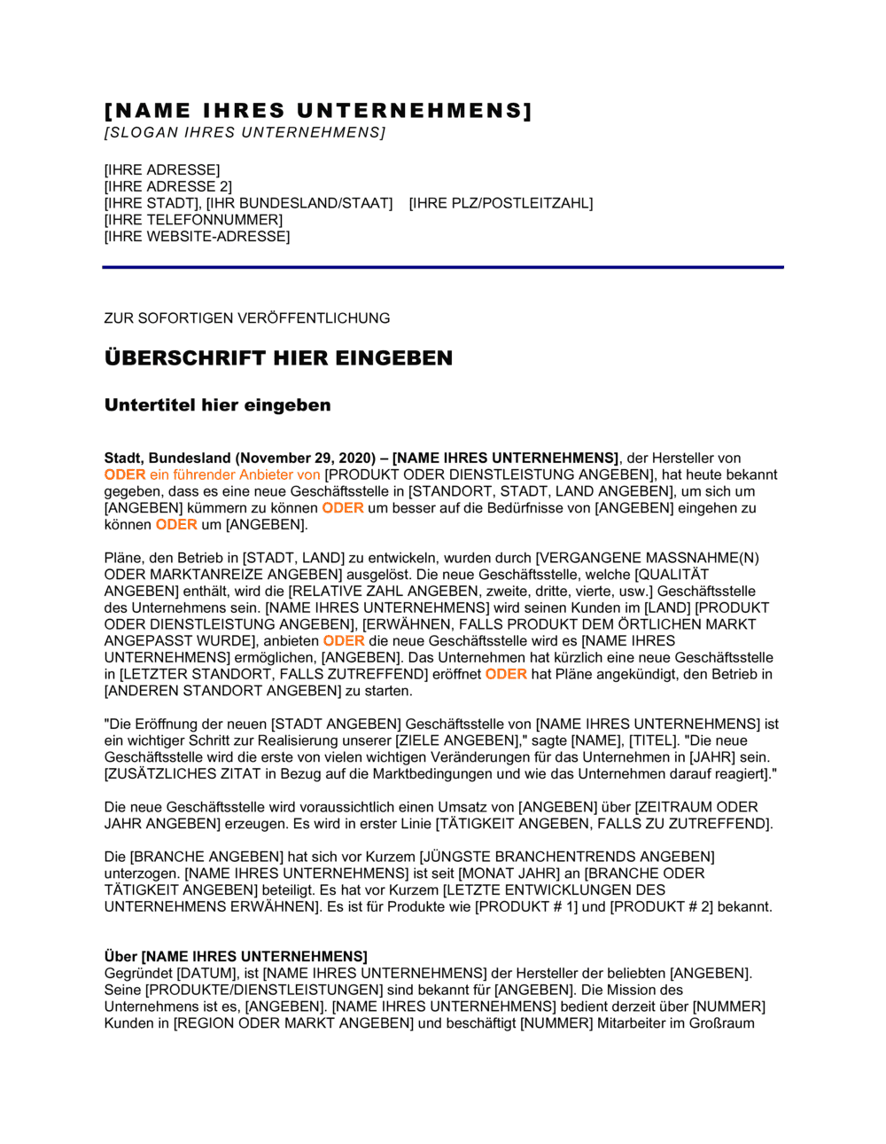 Business-in-a-Box's Pressemitteilung - Eröffnung einer neuen Geschäftsstelle