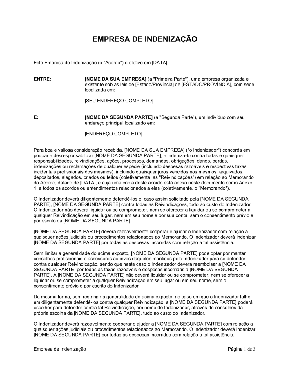 Business-in-a-Box's Processo de Indenização