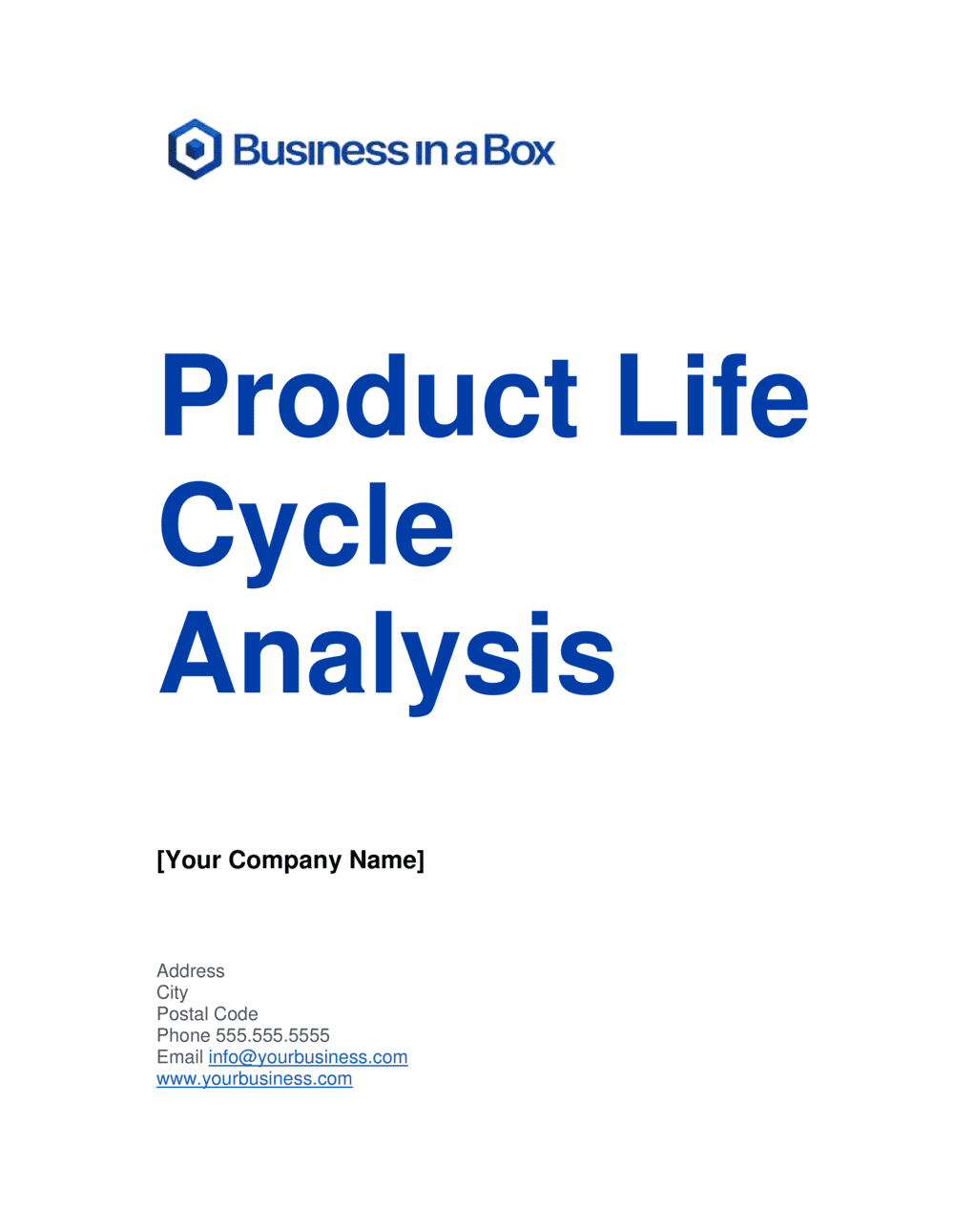 Business-in-a-Box's Product Life Cycle Analysis Template